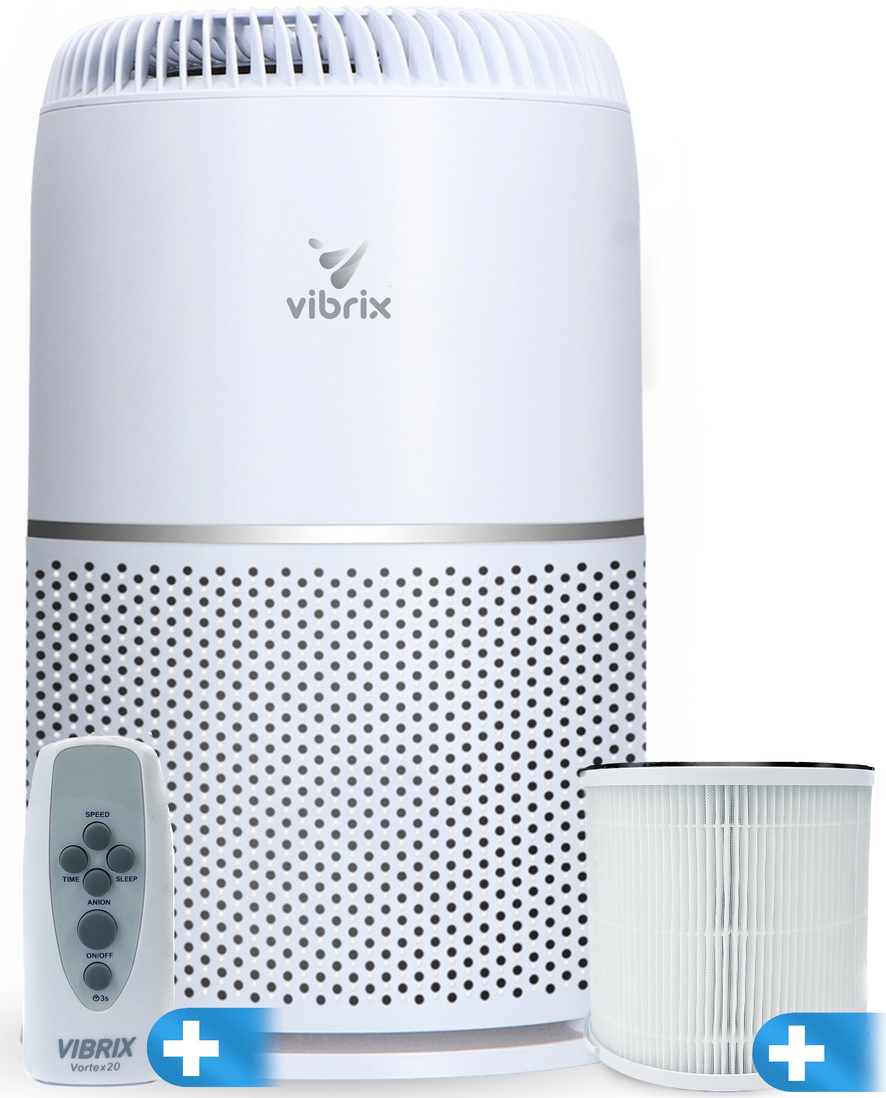 Vibrix Luchtreiniger Woonkamer - 50 m2 - HEPA Filter - Ionisator - Luchtfilter - Air Purifier - Air Cleaner - Vortex20 - CADR 275m3/h