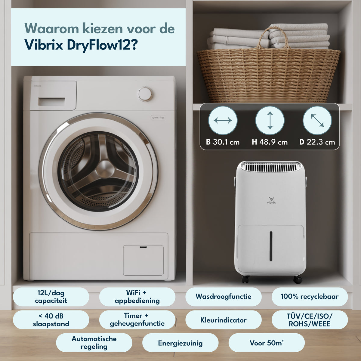 Vibrix DF12 Luchtontvochtiger (Tweedehands)