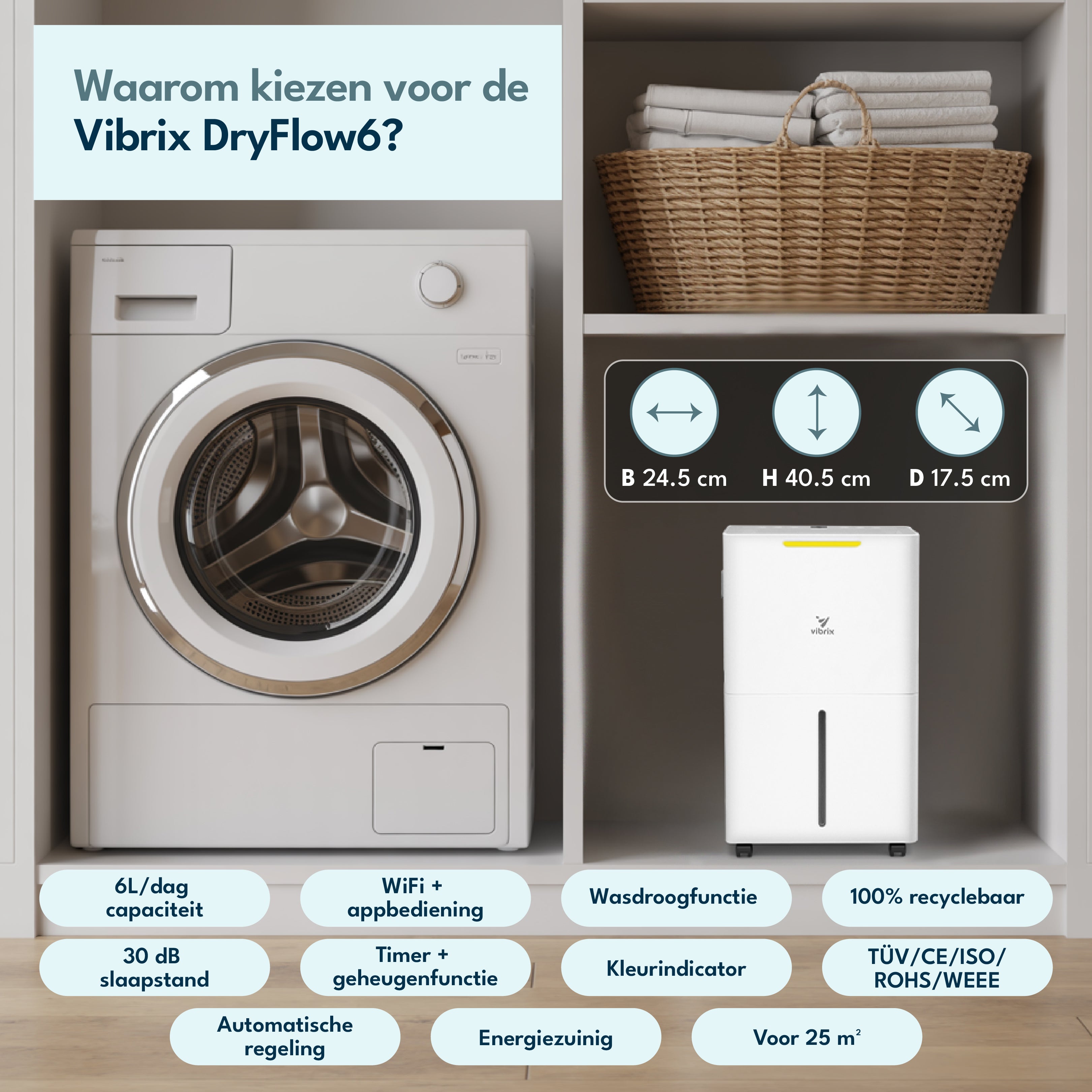 Vibrix DryFlow6 luchtontvochtiger