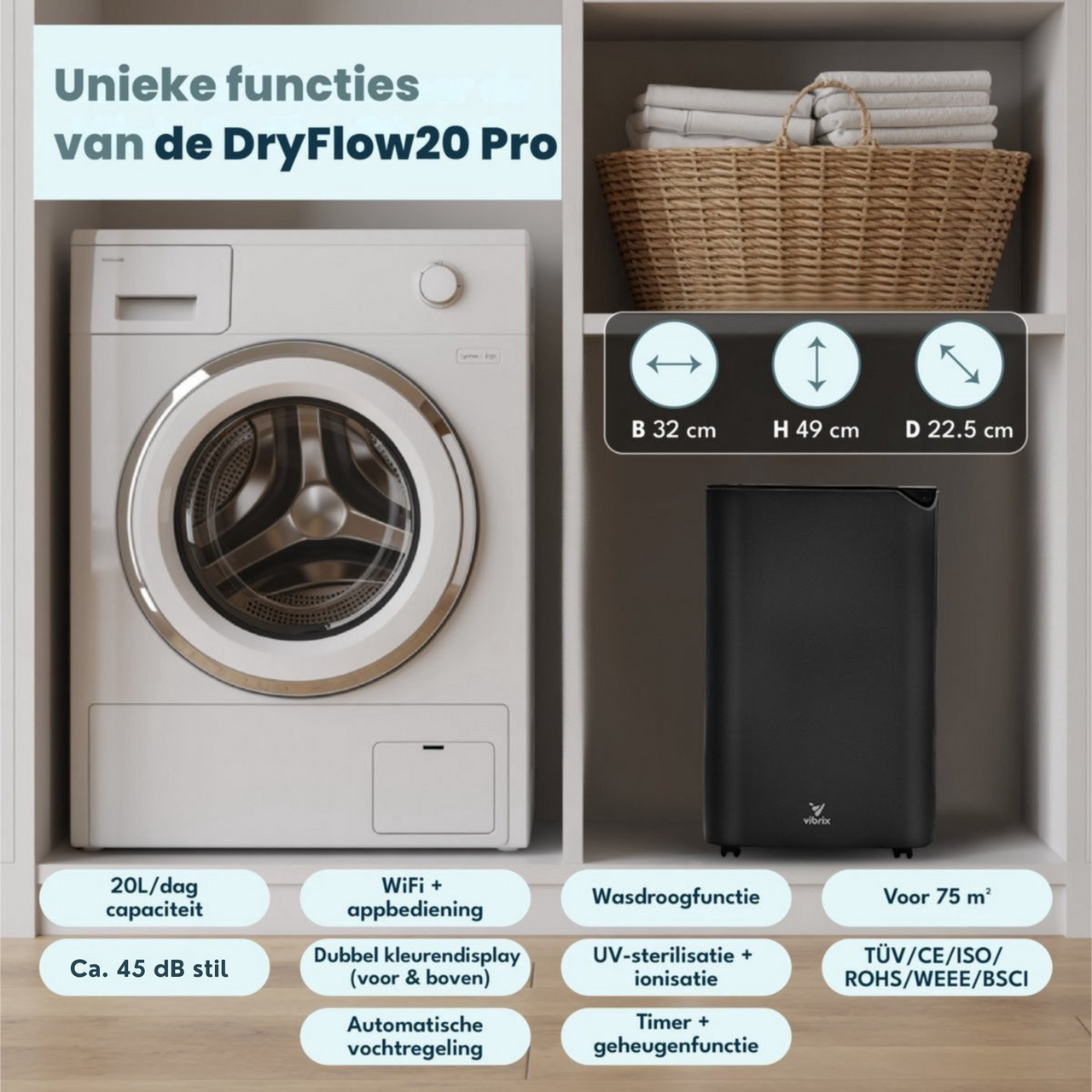 Vibrix DryFlow20 Luchtontvochtiger
