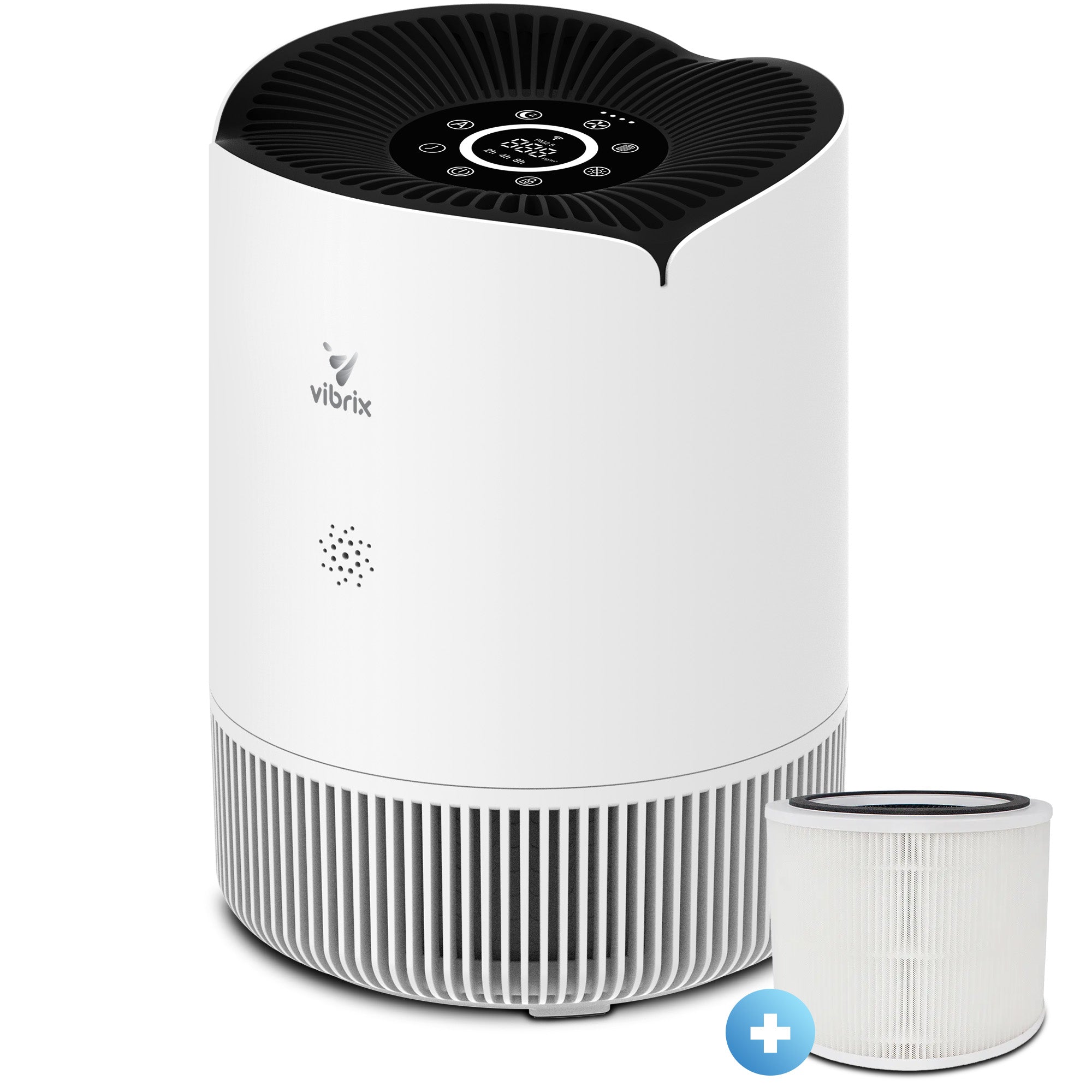 Vibrix Luchtreiniger Slaapkamer - 30 m2 - HEPA Filter - Ionisator - Luchtfilter - Air Purifier - Air Cleaner - PureFlow30 - CADR 180m3/h