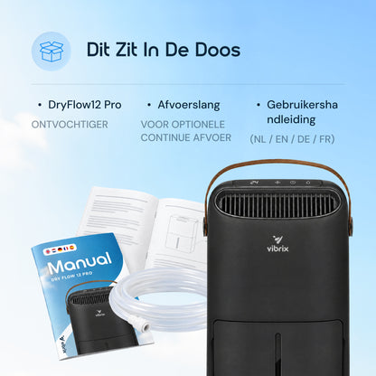 Vibrix DryFlow12 Pro luchtontvochtiger inhoud doos