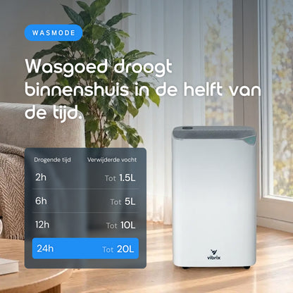 Vibrix DryFlow20 luchtontvochtiger wasmode was drogen