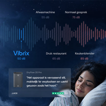 Vibrix DryFlow20 Pro luchtontvochtiger stil 50 dB