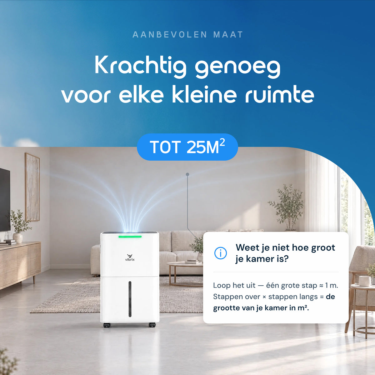 Vibrix DryFlow6 luchtontvochtiger tot 25 m²