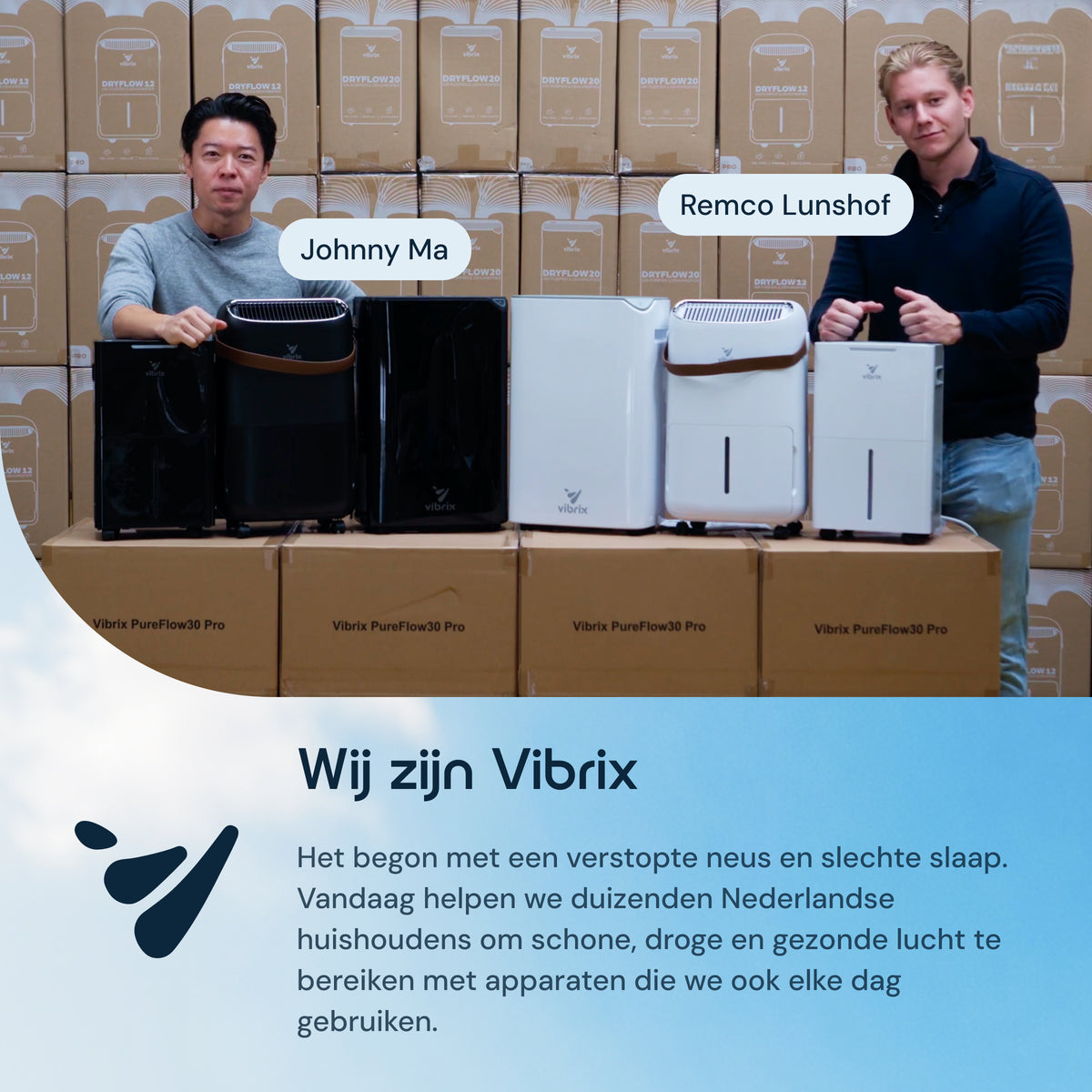 Vibrix DryFlow6 luchtontvochtiger over Vibrix