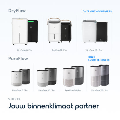 Vibrix DryFlow6 luchtontvochtiger assortiment