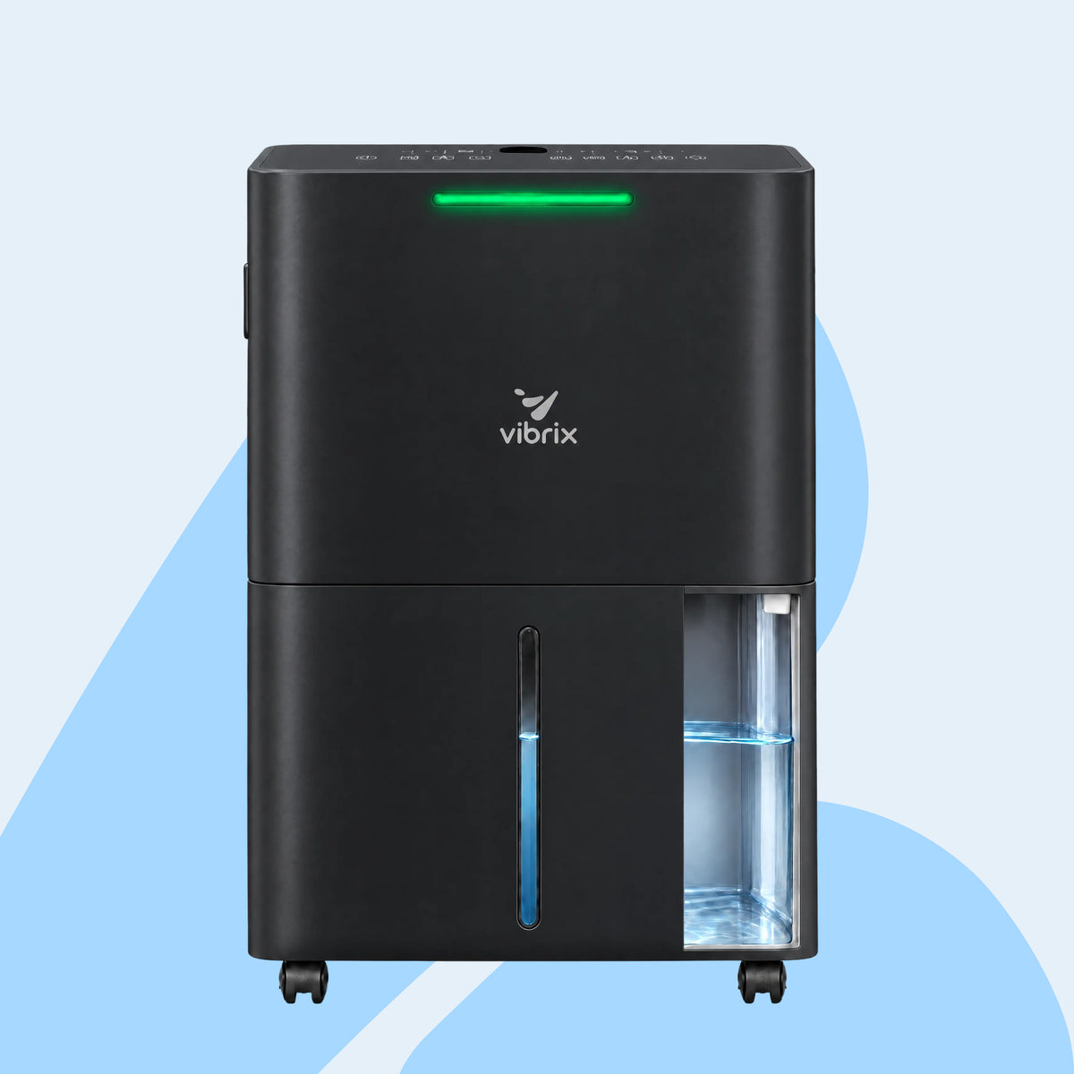Vibrix DryFlow6 Pro luchtontvochtiger vooraanzicht watertank
