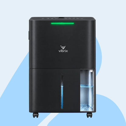 Vibrix DryFlow6 Pro luchtontvochtiger vooraanzicht watertank