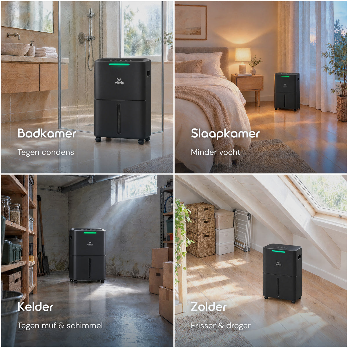 Vibrix DryFlow6 Pro luchtontvochtiger badkamer slaapkamer kelder zolder