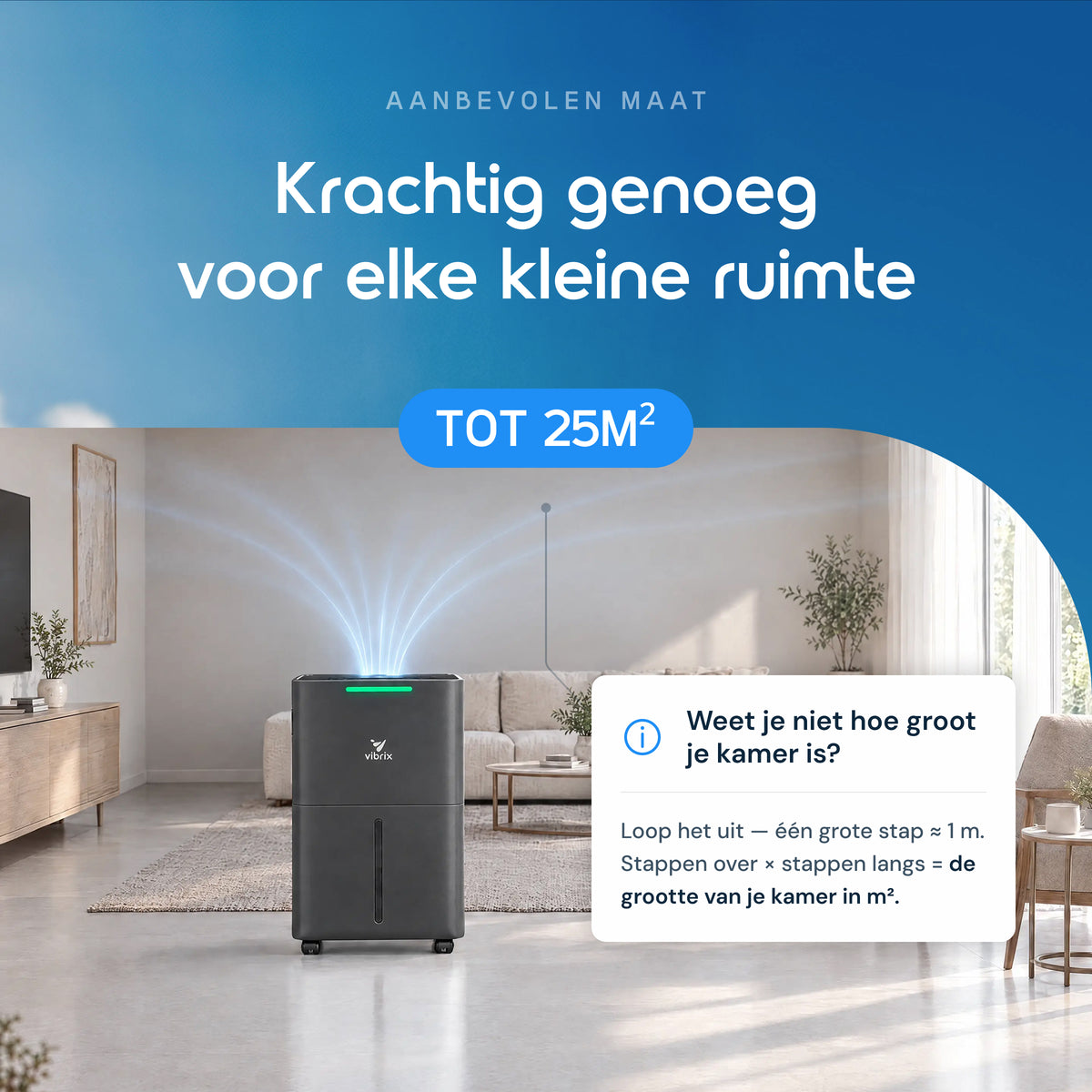 Vibrix DryFlow6 Pro luchtontvochtiger tot 25 m²