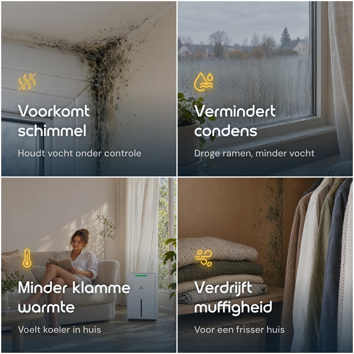 Vibrix DryFlow6 Pro luchtontvochtiger tegen schimmel condens