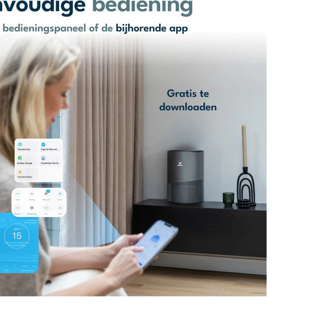 Vibrix PureFlow 50 Pro mobiele bediening