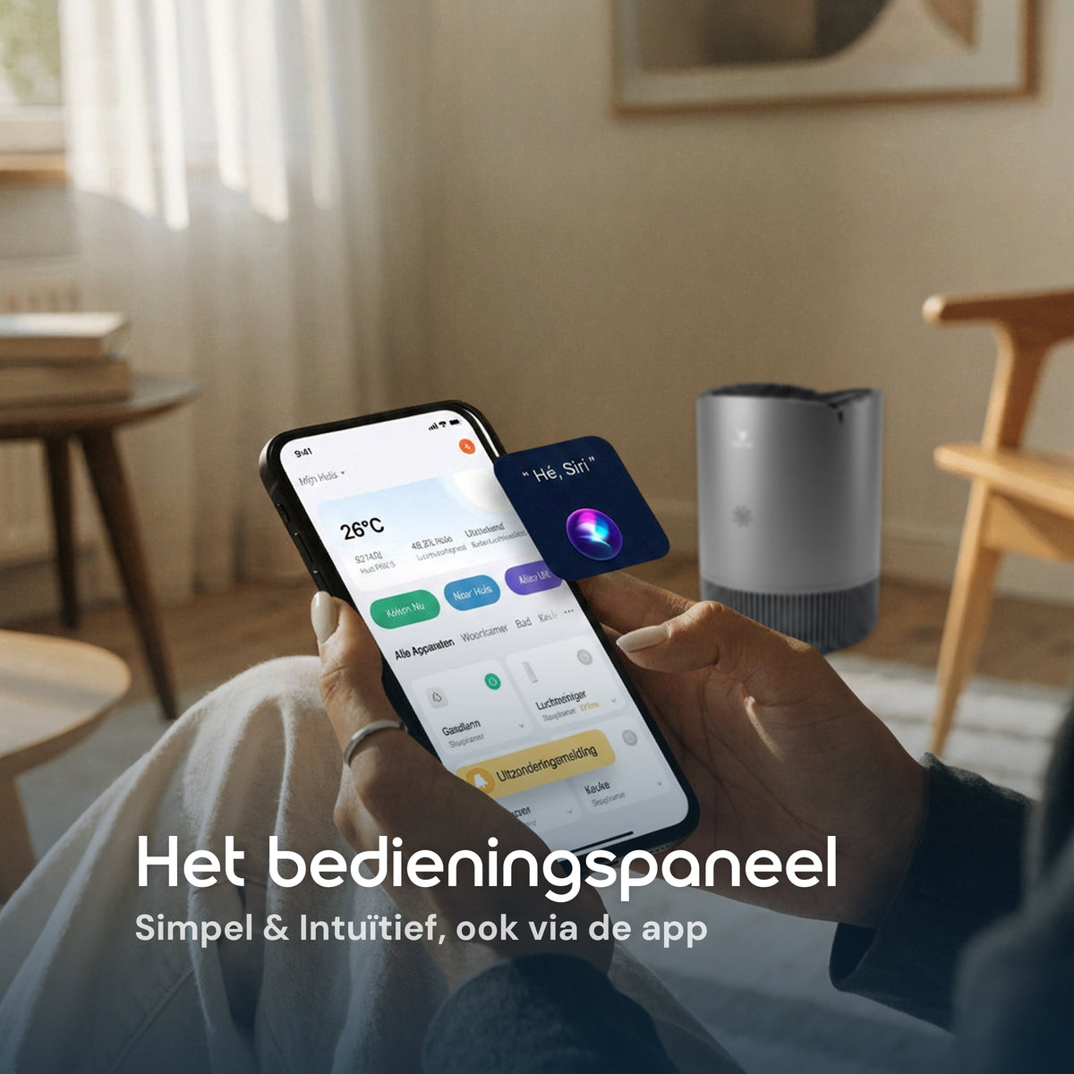 Vibrix PureFlow30 Pro luchtreiniger bediening via app