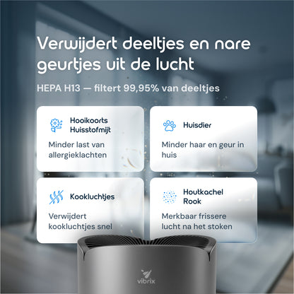 Vibrix PureFlow30 Pro luchtreiniger allergie huisdieren geurtjes