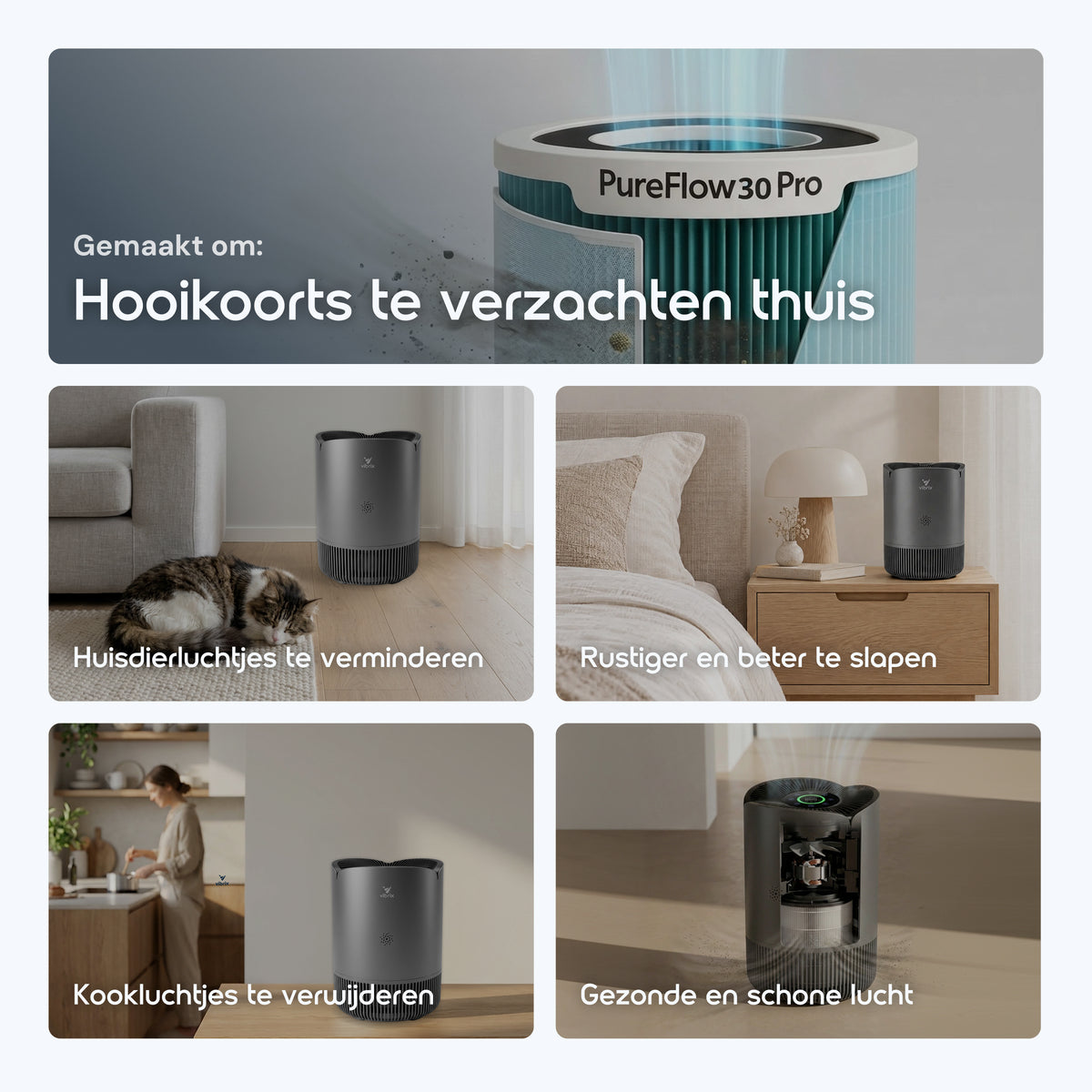 Vibrix PureFlow30 Pro luchtreiniger hooikoorts