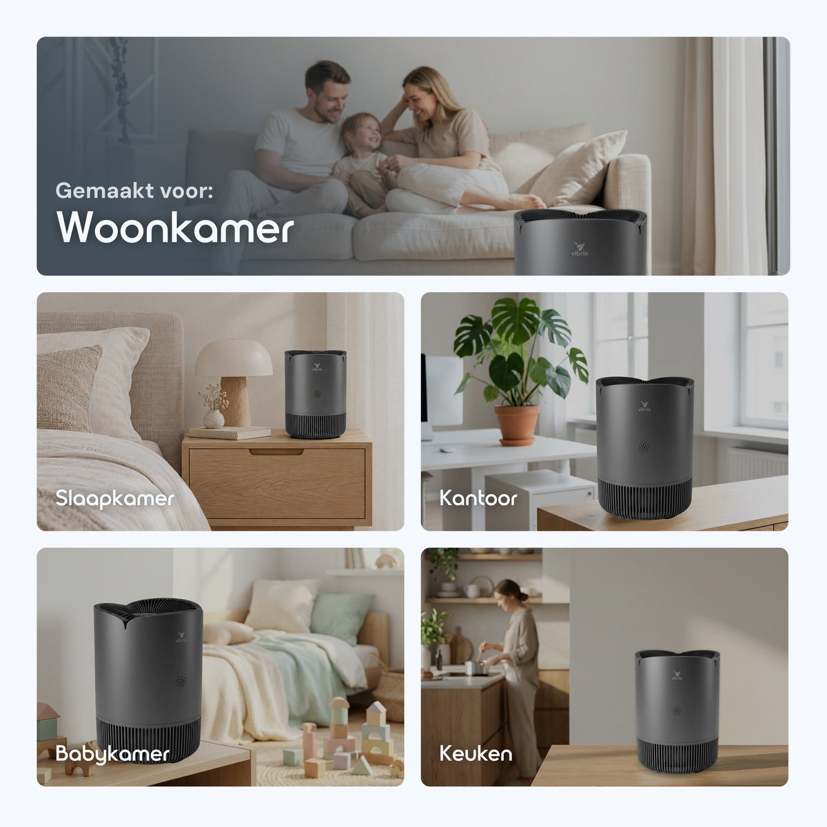 Vibrix PureFlow30 Pro luchtreiniger woonkamer slaapkamer kantoor