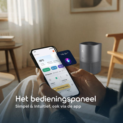 Vibrix PureFlow50 Pro luchtreiniger bediening via app