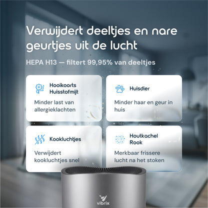 Vibrix PureFlow50 Pro luchtreiniger allergie huisdieren geurtjes